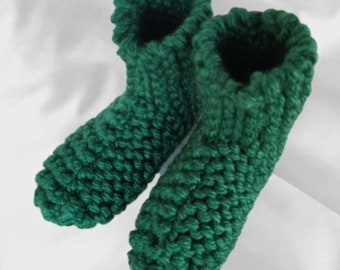 Green Chunky Knit Slippers