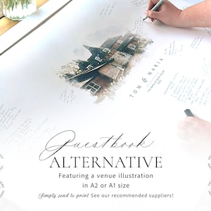 Gästebuch Alternative für Hochzeitsgäste - alternative Gästebuch-Ideen Wedding Wedding Venue Art, Wedding Wedding Venue Illustration Digital Painting