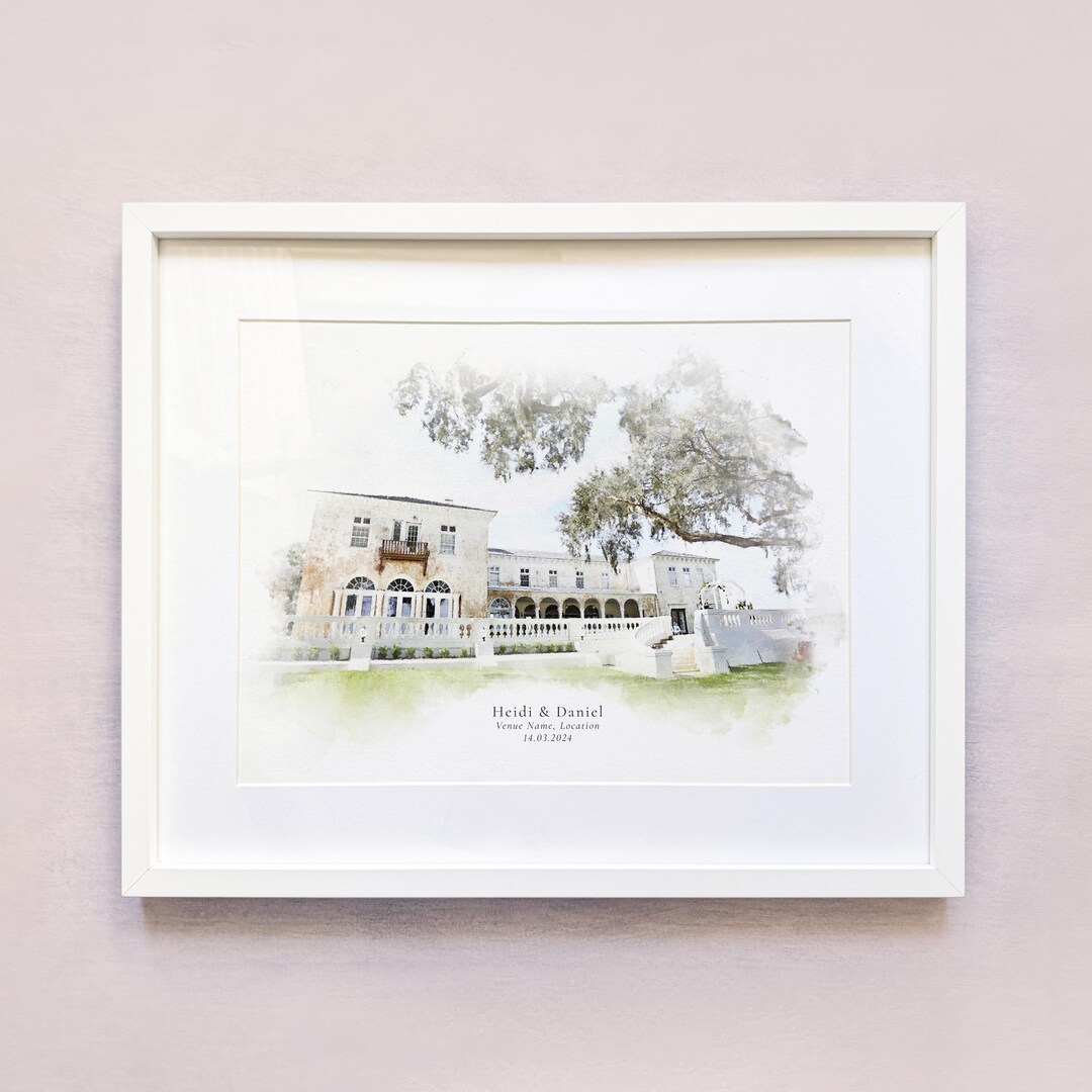 Wedding Venue Illustration Print A4 A3 12x16 Wedding Gift Ideas ...