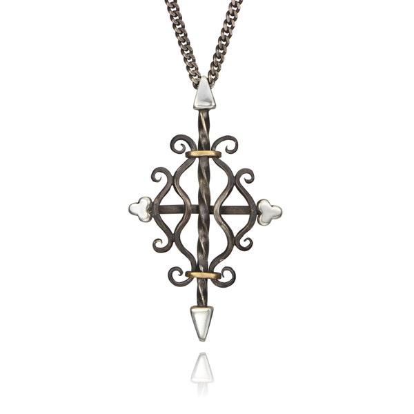 Sterling Silver and 14k Gold "Wrought Iron" Necklace- As Seen On Shadow Hunters: The Mortal Instruments