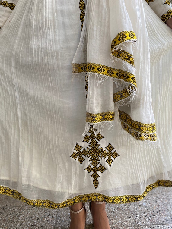 Gold habesha dress hotsell