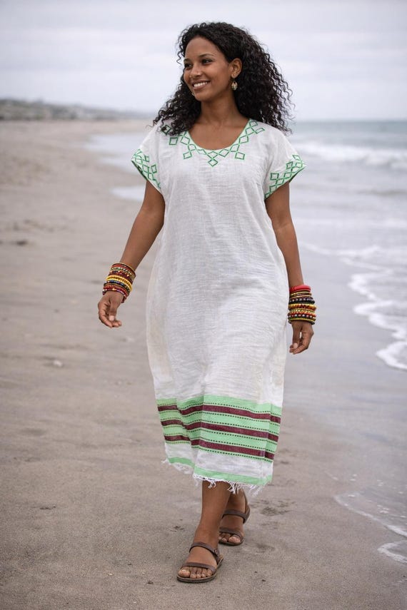 ethiopian cotton dress Handmade Ethiopian Cotton Dress