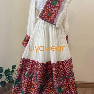 エチオピア製ゴンダールドレス手刺繍ドレス エチオピア製ゴンダールドレス手刺繍ドレス