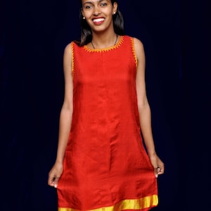 Red ethiopian dress with simple designs