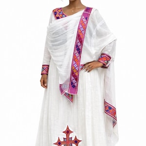 Colorful habesha dress image 1