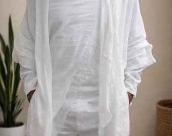 Handgefertigtes äthiopisches Habesha Outfit - Herrenhochzeitskleidung, Netela Schal