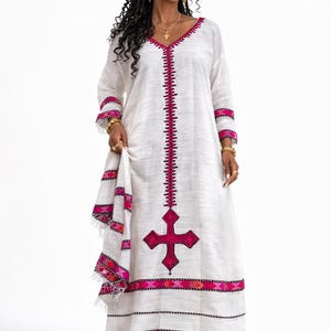 ethiopian casual dress Sisay Traditional Ethiopian Clothing | Habesha Kemis With Short Sleeve | Green and Gold Embroidery Habesha Dress