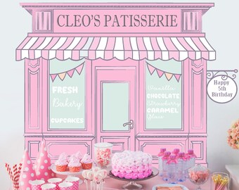 Large Personalized Bakery Prop Backdrop Sign - PRINTABLE - Bake Shoppe, Sweet Shoppe party decorations, Large PhotoBooth Prop, Cupcake