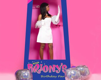 Giant Personalized Doll Box Prop - PRINTABLE - 3rd, 4th, 5th, 6th, 7th, 21st, 16th, 18th, birthday party decoration, Photo Booth, instagram
