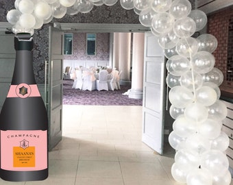 Giant Personalized Champagne Bottle Prop - PRINTABLE - Anniversary, 21st, 18th, birthday party decorations, PhotoBooth Prop, clipart