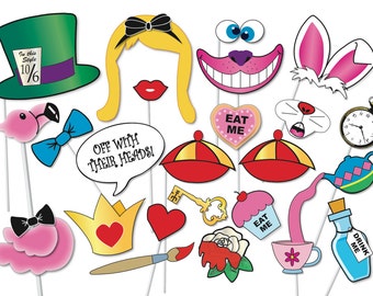alice wonderland props booth printable piece royal croquet directional flamingo court sign birthday arrows mad hatters tea related themed