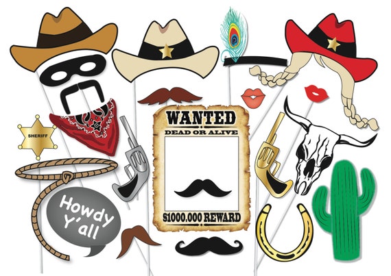 western photo booth props free
