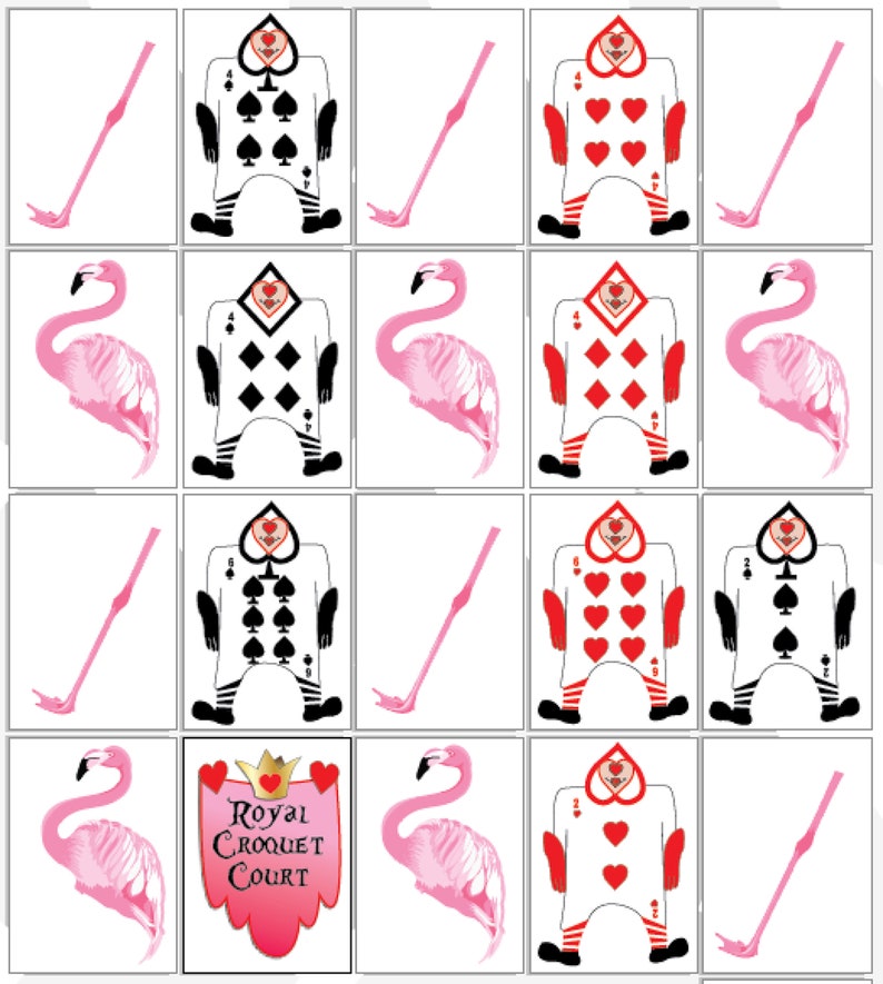 Flamingo Croquet Alice in Wonderland Props PRINTABLE Game Etsy