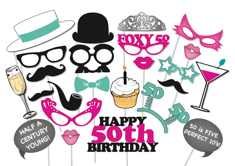 50th-birthday-photobooth-party-props-set-26-piece-printable-etsy