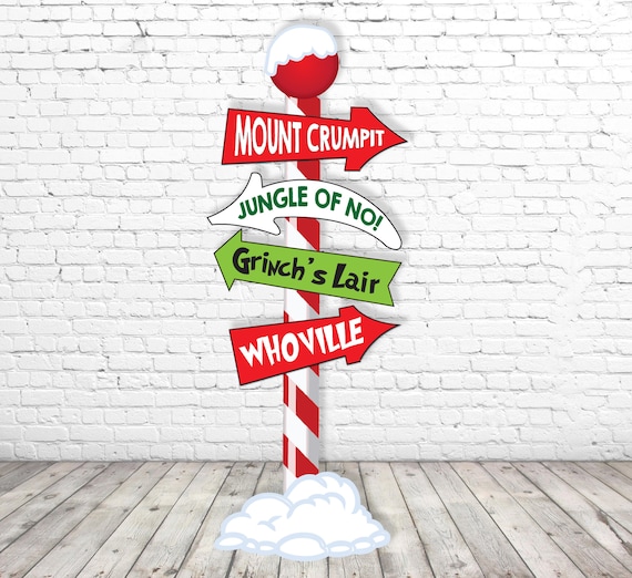 WHO Directional sign Mt Crumpit Mean One Christmas Photo | Etsy
