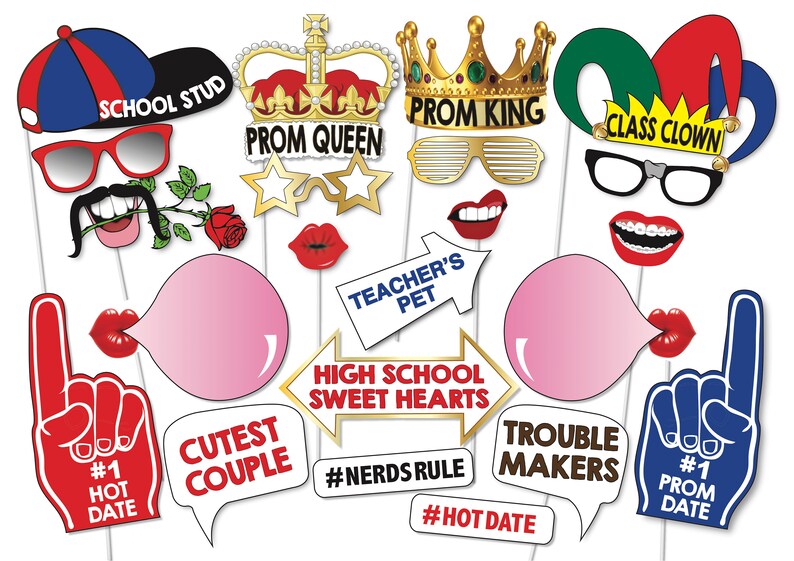 prom-night-photo-booth-props-set-21-piece-printable-school-etsy