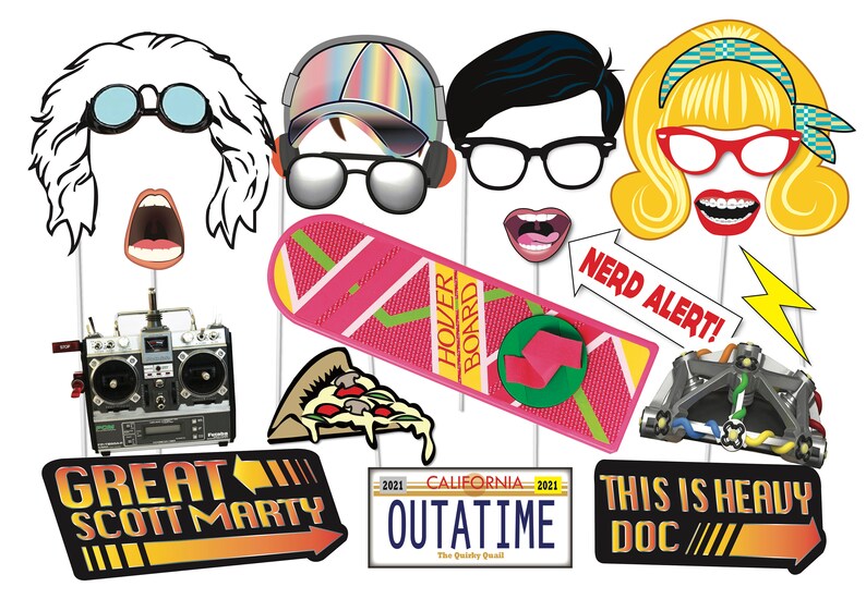 Back To The Future Photo Booth Props Printable 80s Party Etsy