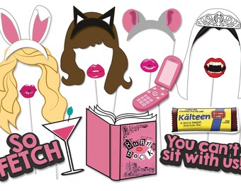 Mean Girls Photo booth Party Props - 14 Piece PRINTABLE - Bacherlotte Party, 21st, 16th, 18th, Birthday decorations, So fetch, Burn Book
