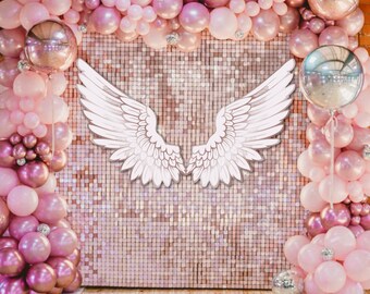 Large Angel Wings, Photo booth prop - PRINTABLE - party decorations, 18th, 16th, 21st birthday, Heavenly Baby shower, Love Pink