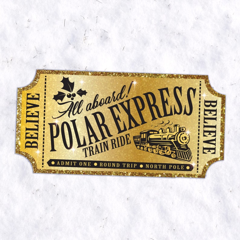 The Polar Express Ticket PRINTABLE Christmas Party Etsy UK