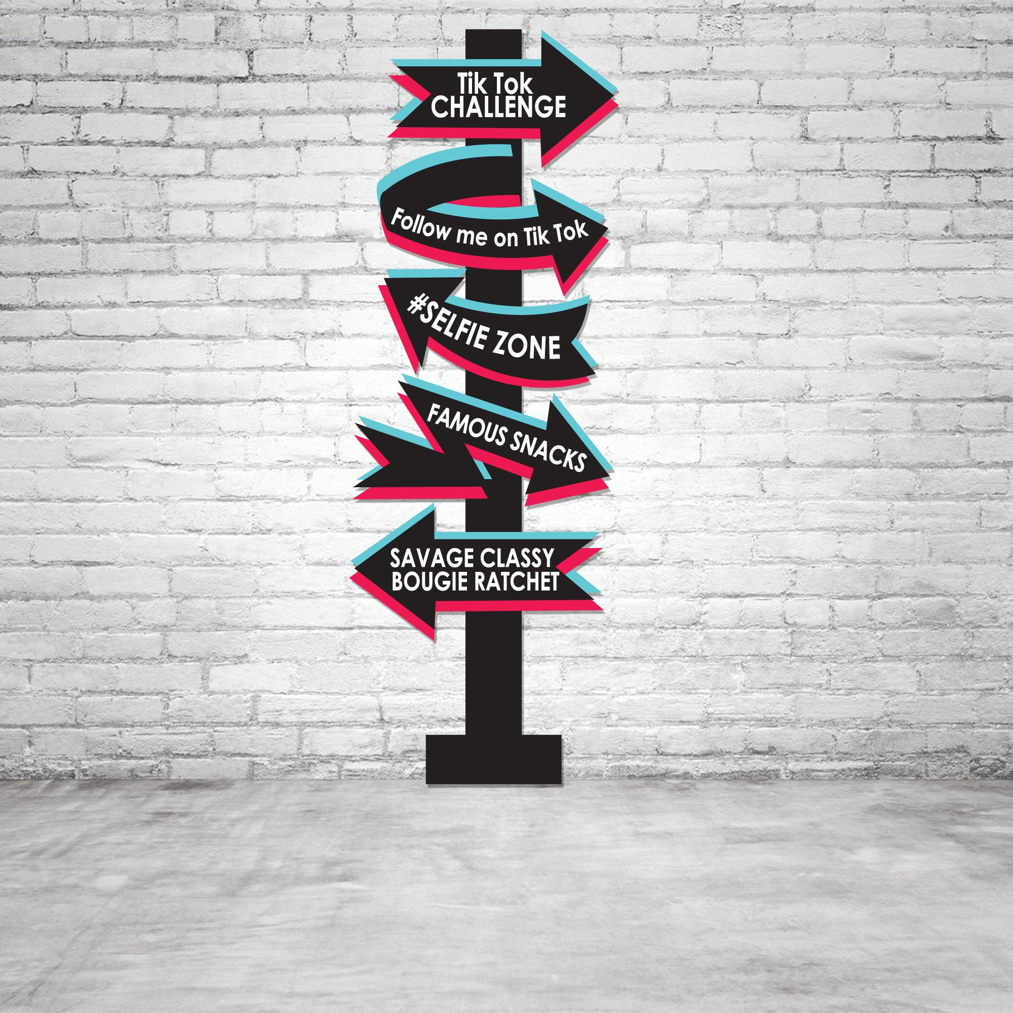 Tik Tok Directional sign, party decorations, Photo booth prop - PRINT…