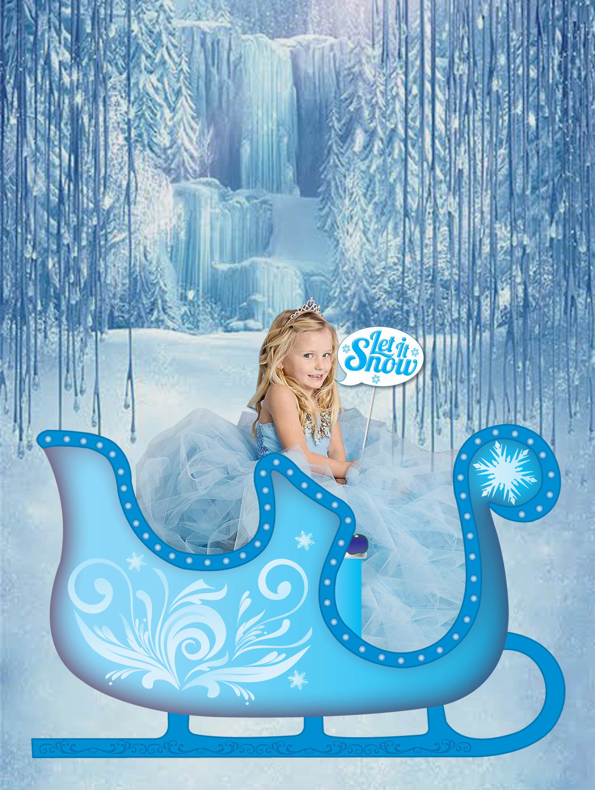 Giant Sleigh Photo Booth Prop Printable Christmas Party Etsy