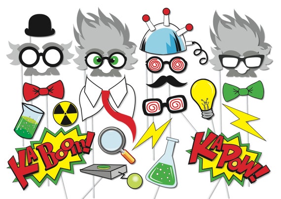 Mad scientist Party Props Set 23 Piece PRINTABLE Little | Etsy