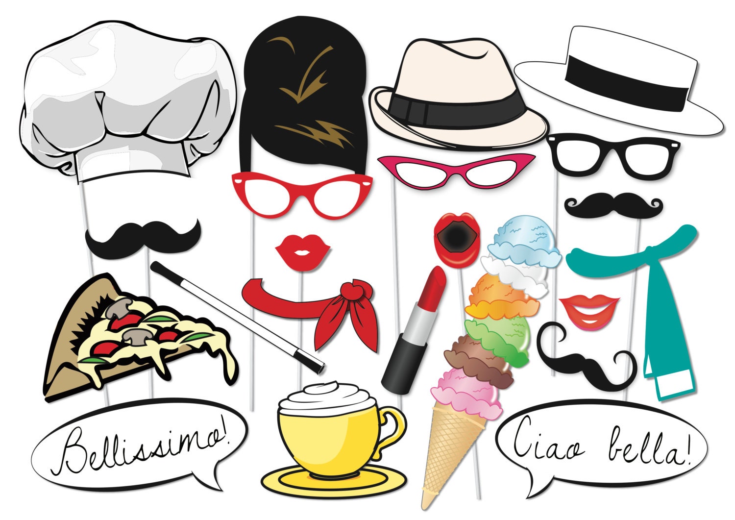 travel themed photo booth props