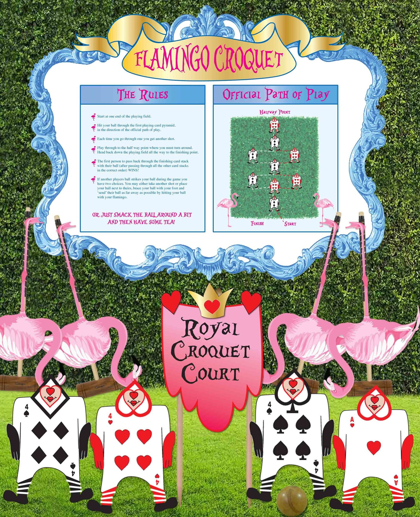 Flamingo Croquet Alice in Wonderland Props PRINTABLE Game Etsy