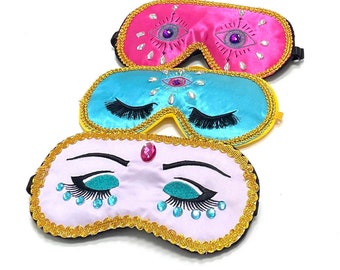 Crystal Sleep Mask Third Eye Mask Eyelash Sleep Mask Crystal Eye Mask Luxury Sleep Mask.