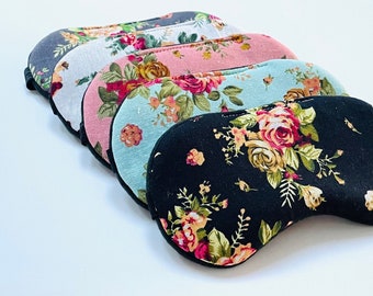 Vintage Rose Print Sleep Mask: Cotton Slumber Mask