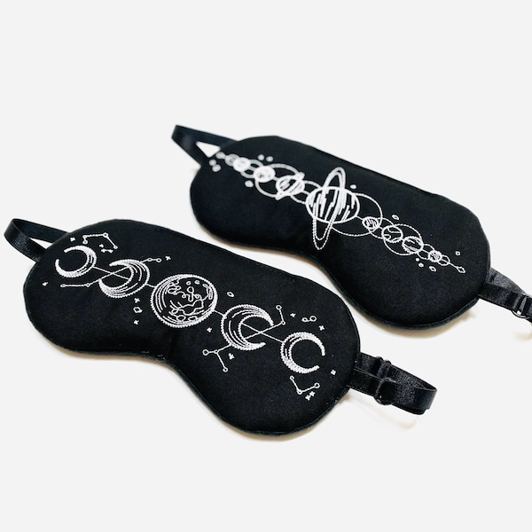 Moon Phases Sleep Mask Black Sleep Mask Eye Mask Travel Sleep Mask Spa Eye Mask.