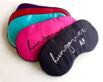 Hungover Satin Sleep Mask Shameless Sleep Mask Blindfold Eye Mask Naughty Bachelorette Party Favors.