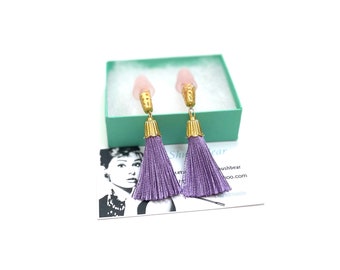 Breakfast at Tiffanys Tassel Ear Plugs Audrey Helburn Ear Plugs Lavender Tassel Ear Plugs.