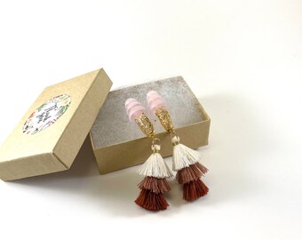 Ombre Tassel Earplugs: Breakfast at Tiffany's Style, 3-inch Length