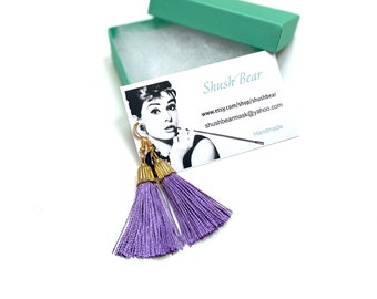 Breakfast at Tiffanys Lavender Tassel Earrings Audrey Hepburn Earring.