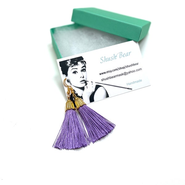 Breakfast at Tiffanys Lavender Tassel Earrings Audrey Hepburn Earring.