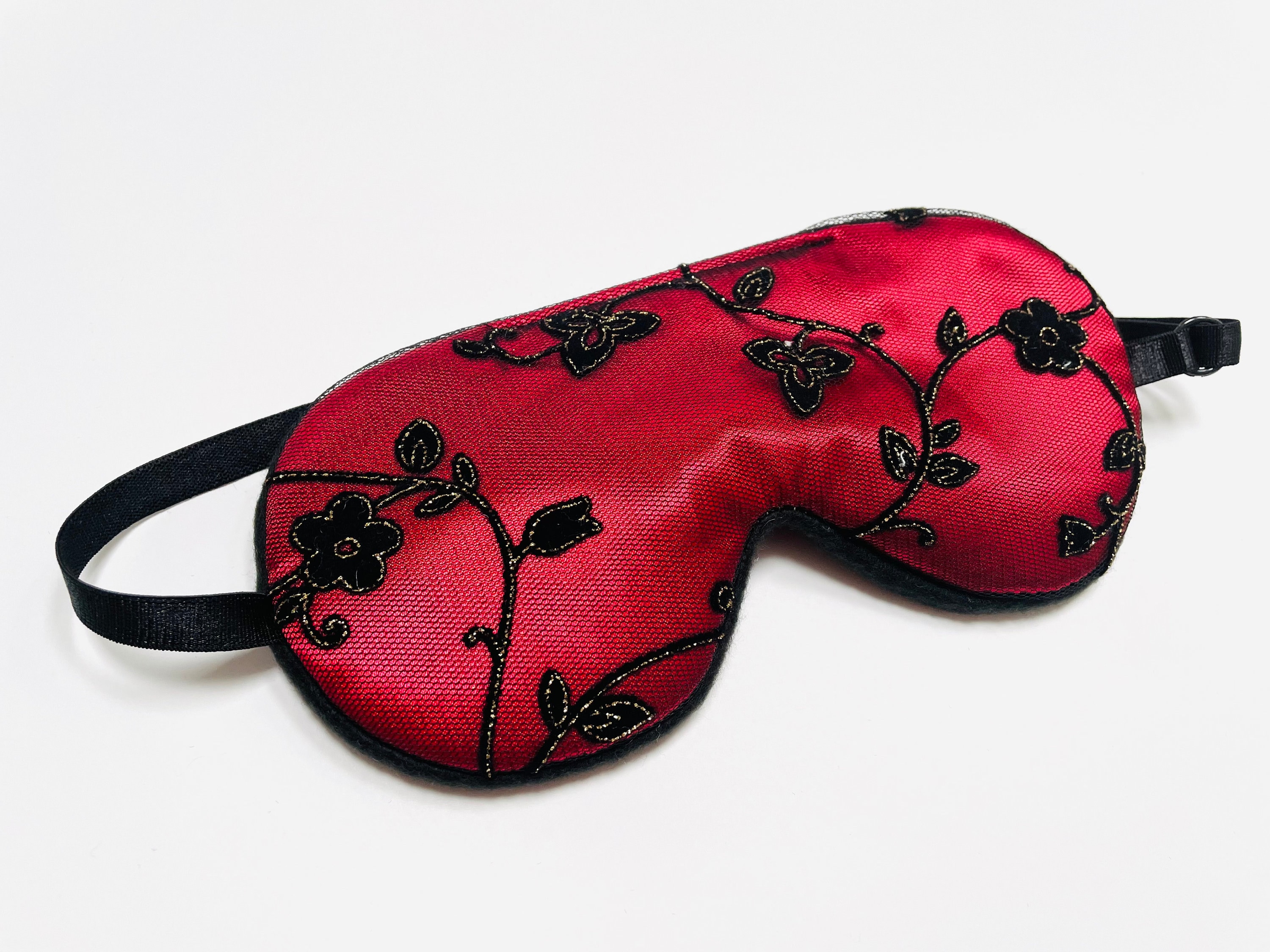 Black Lace Sleep Mask Lace Eye Mask Sexy Satin Mask Red Blindfold.