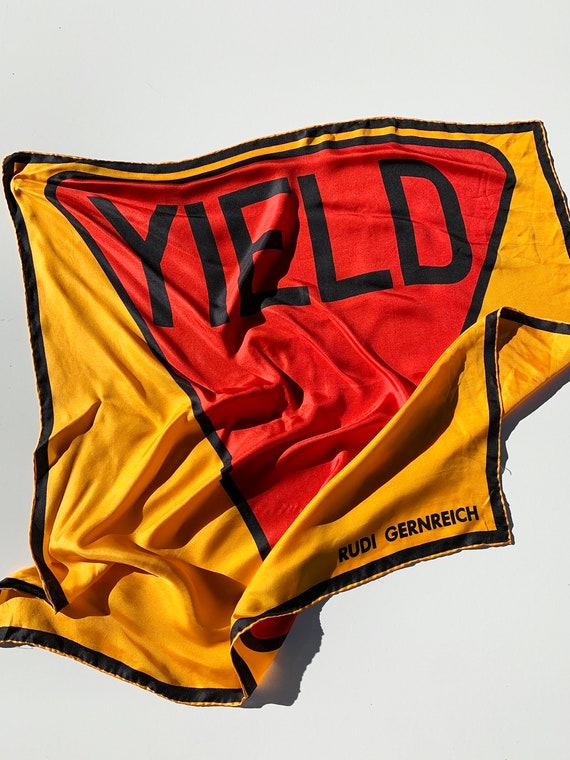 Vintage 1960's Rudi Gernreich Yield Pop Art Silk S