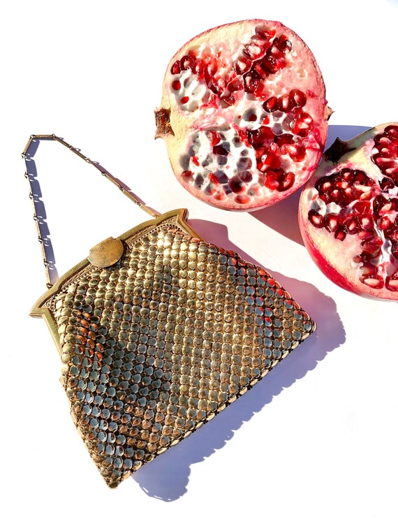 Vintage 1940's Whiting & Davis Gold Mesh Evening W