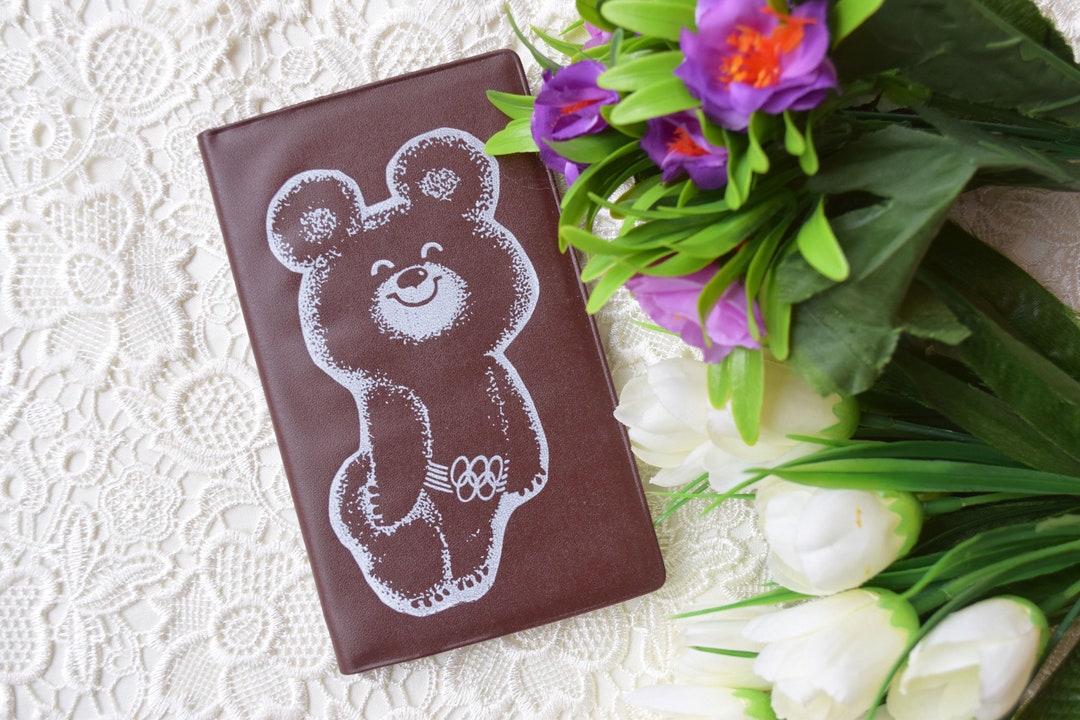 Soviet Vintage Notebook Olympics 1980 Bear Almun Print Soviet Moscow 80 ...
