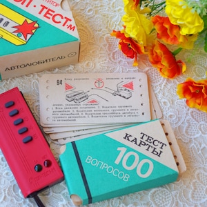 Juguete educativo soviético vintage / Juego de reglas de tránsito de la URSS / Tarjetas de prueba para niños / Juguete coleccionable para niños / Hecho en la URSS / Coleccionable para abuelos