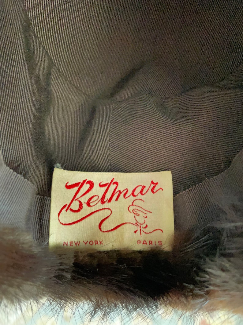 Vintage 50s-60s Betmar Mink Fur Hat and Hat Box image 4