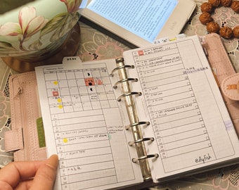 M2 MO2P / month-on-2-page - Filofax Inserts Refills Printable Binder Planner.