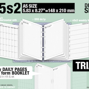 Trial [A5 v5s2 w DS5 do1p] September to November 2025 - Filofax Inserts Refills Printable Binder Planner Midori.
