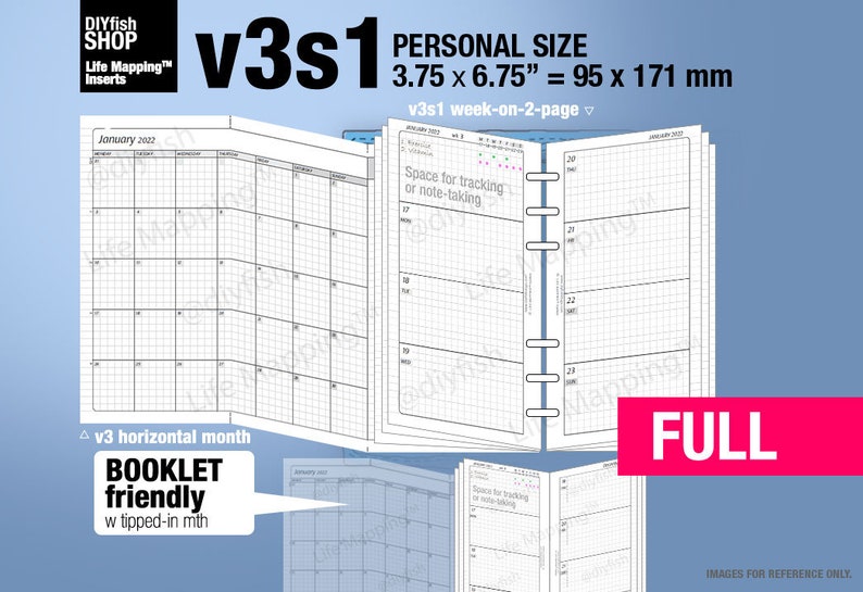 FULL PERSONAL v3s1 w/o DAILY May 2024 to April 2025 Filofax Inserts Refills Printable Binder Planner Midori. image 1