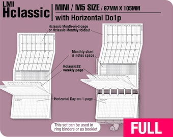 MINI Size, Hclassic with Horizontal do1p (PDF Download) / May 2026 to April 2027 / Filofax Planner Inserts & booklet