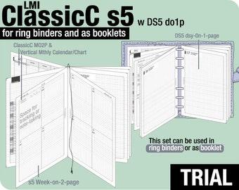 May to July 2024 /Trial [A5 ClassicC S5 with DS5 do1p] - Filofax Inserts Refills Printable Binder Planner Midori.