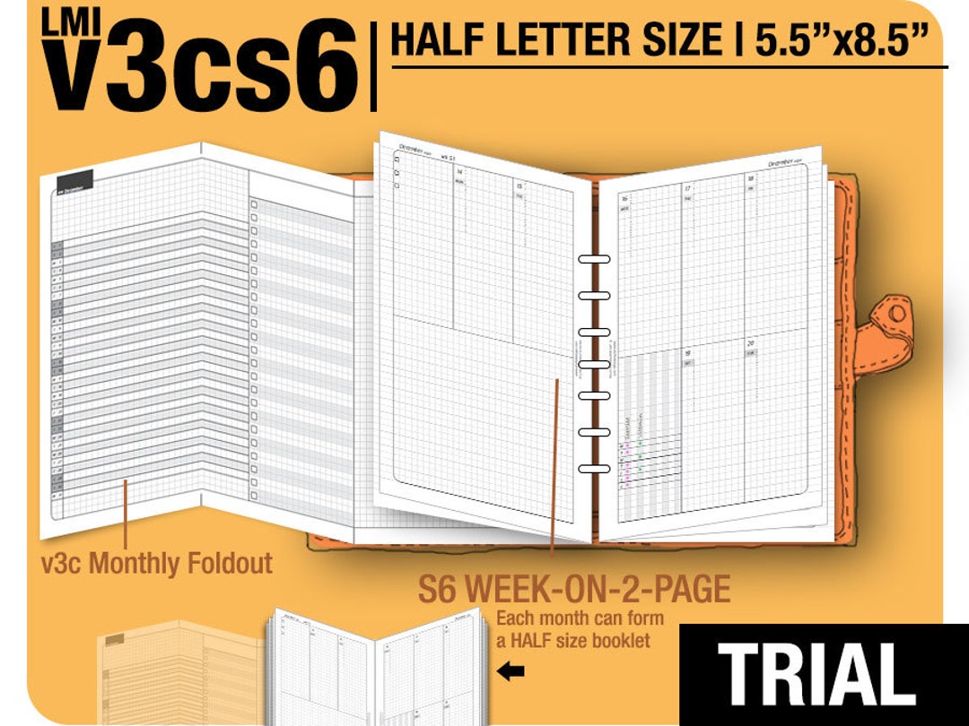 Trial [HALF Letter V3cs6 W/o Daily] June to August 2025 - Filofax ...