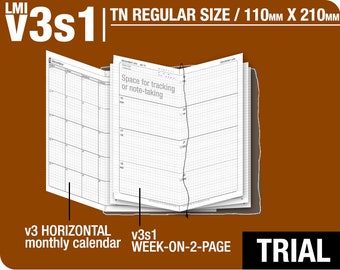 May to July 2024 /Trial [TN regular v3s1 w/o DAILY] - Midori Travelers Notebook Refills Printable Planner.